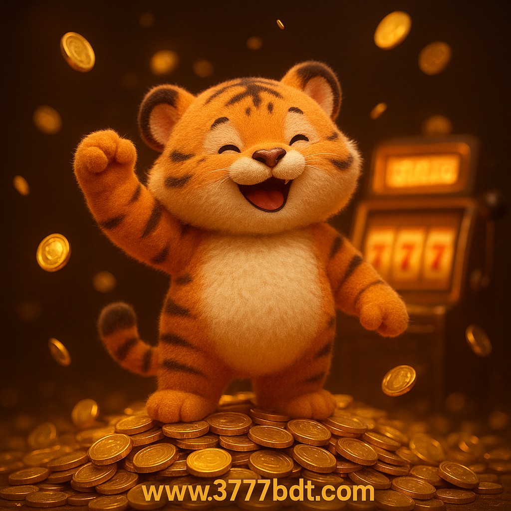 আর্কেড জয়ের আনন্দে উল্লাসিত একটি বাঘশাবক